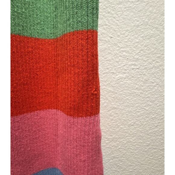 English Factory Size Medium Striped Rainbow Knit MIDI Dress Bodycon PRIDE Slit - Picture 6 of 10